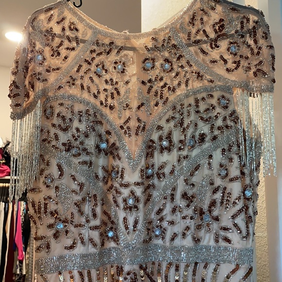 Mac Duggal fringe sequin column gown - Picture 5 of 7